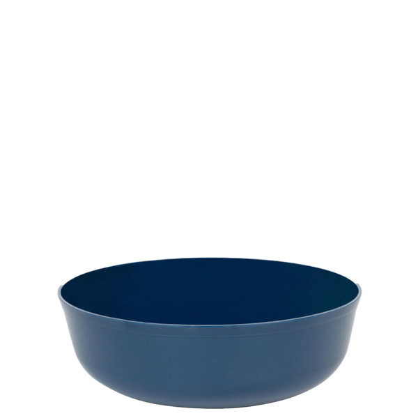 Ecoquality 16 Oz Disposable Round Dark Blue Plastic Bowls Edge